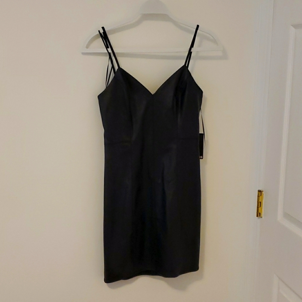 Black dress looks like leather
